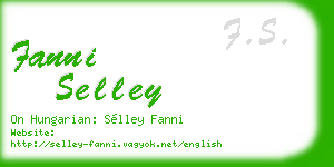 fanni selley business card